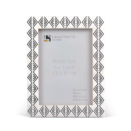 Black White Resin Inlay Diamond Arts Picture Frame 4x6 5x7