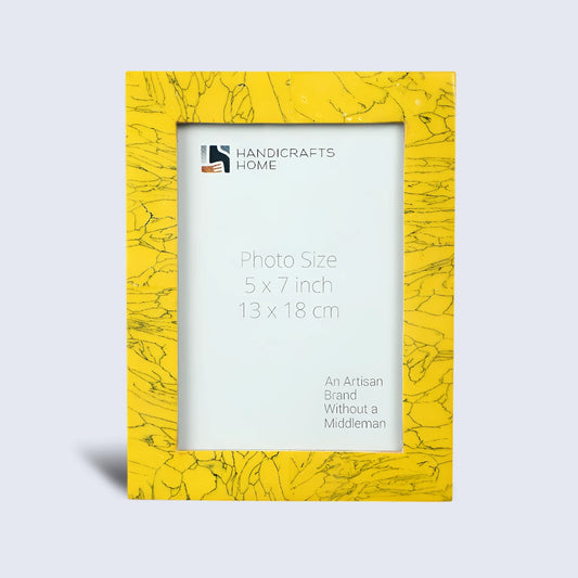 Picture Frames Handmade Yellow Collection Resin Inlay Yellow 5x7"