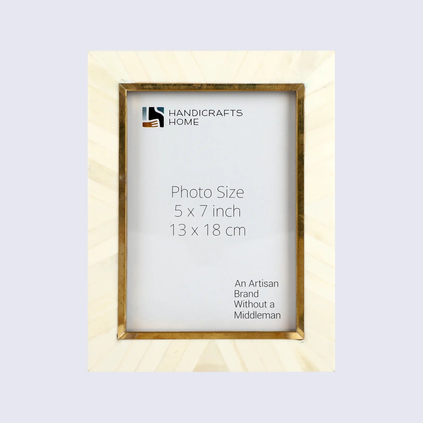 Picture Frames West Coast Monica Collection Bone Inlay Brass Brown White 4x6 5x7"