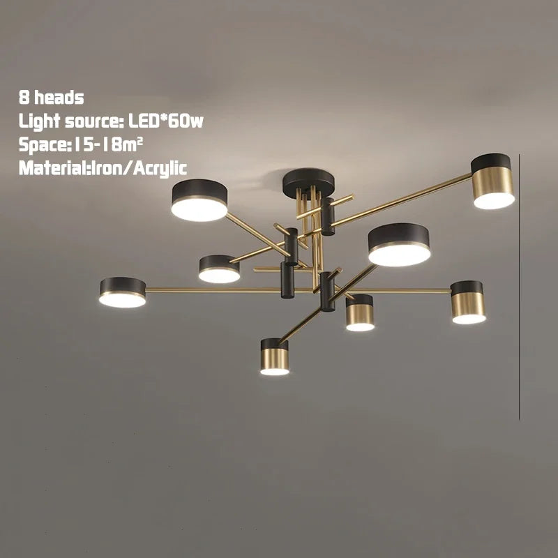 Noir Halcyon Pendant – 8-Light Modern Nordic Chandelier by The House of Bonney
