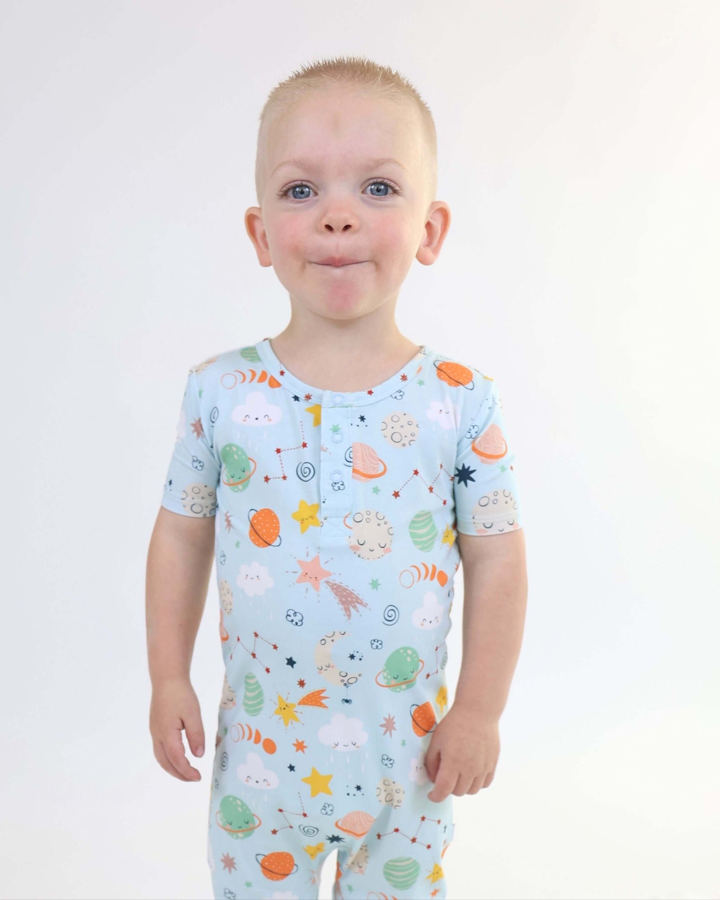 Bamboo Pull Up Romper - Cosmic
