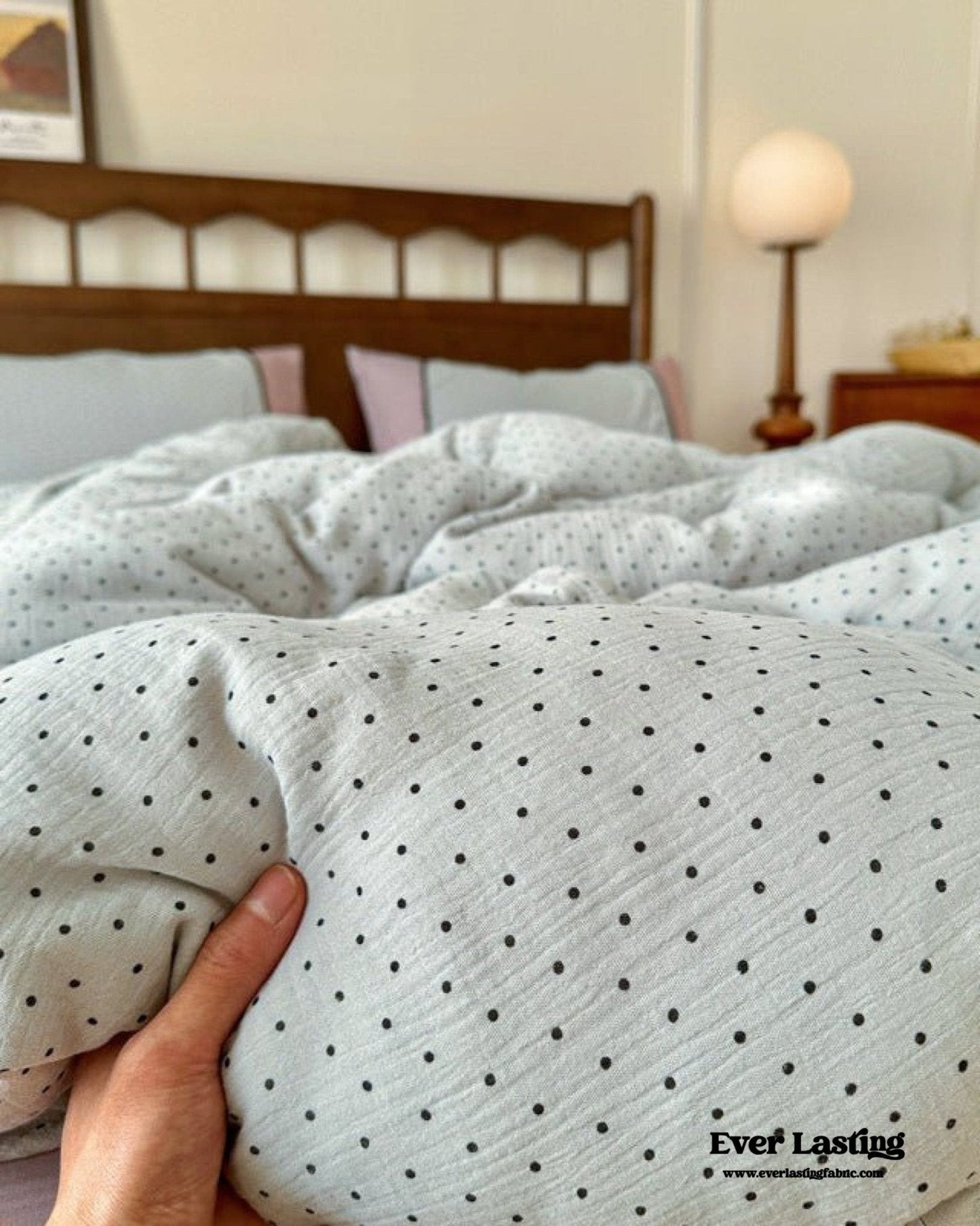Camille French Polka Dot Bedding Set / Cream