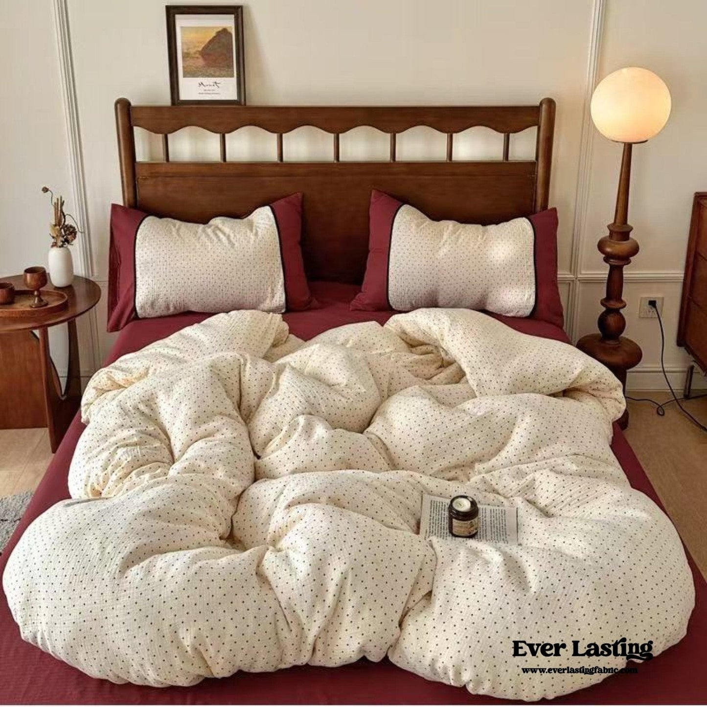 Camille French Polka Dot Bedding Set / Cream