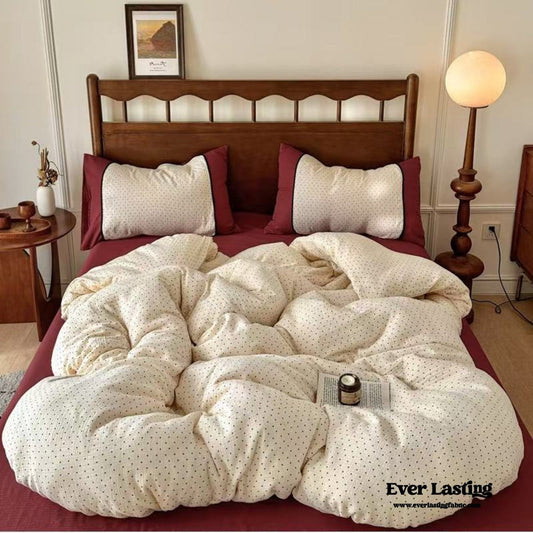 Camille French Polka Dot Bedding Set / Cream