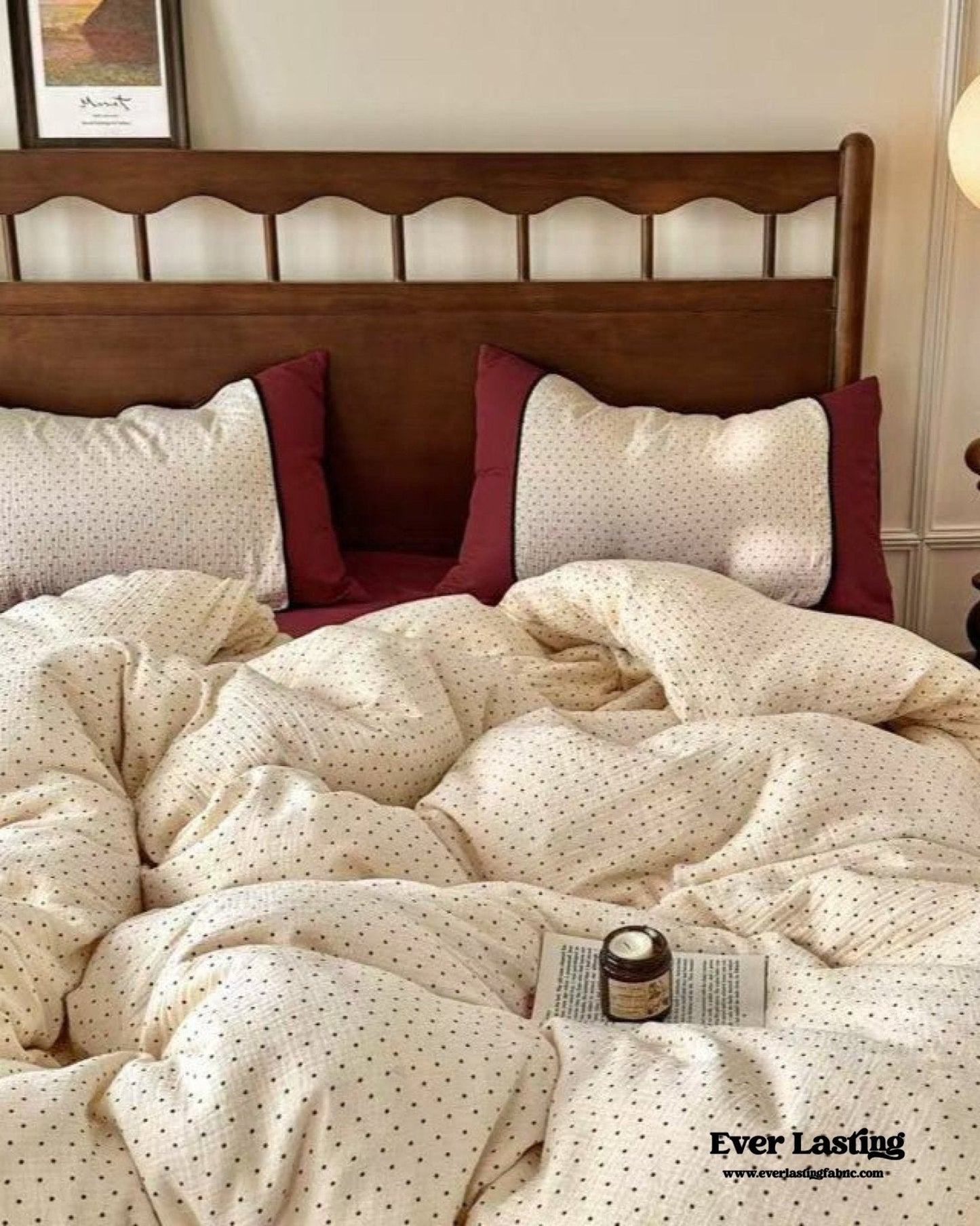 Camille French Polka Dot Bedding Set / Cream