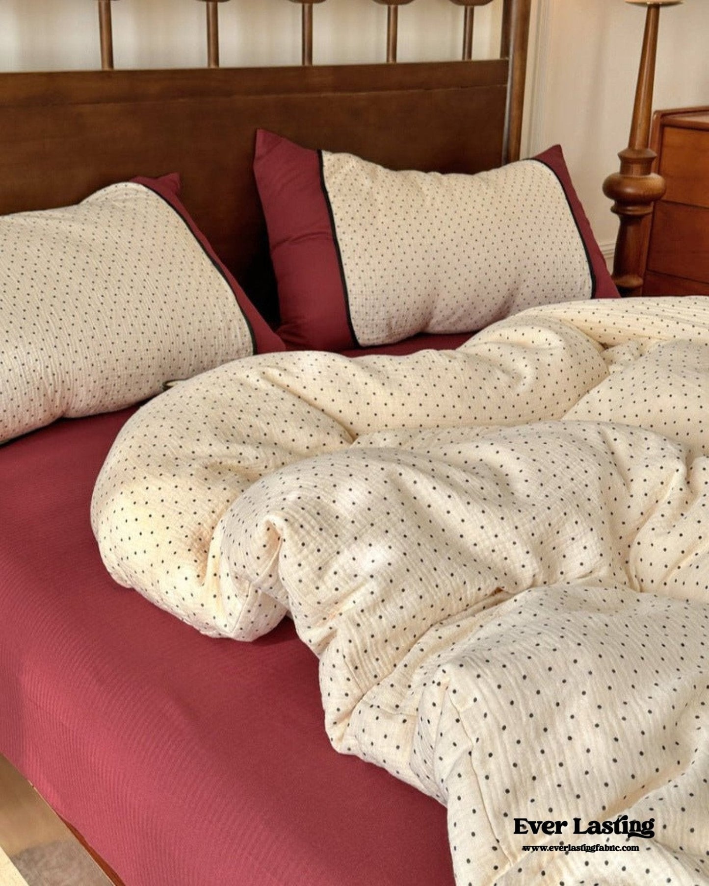 Camille French Polka Dot Bedding Set / Cream