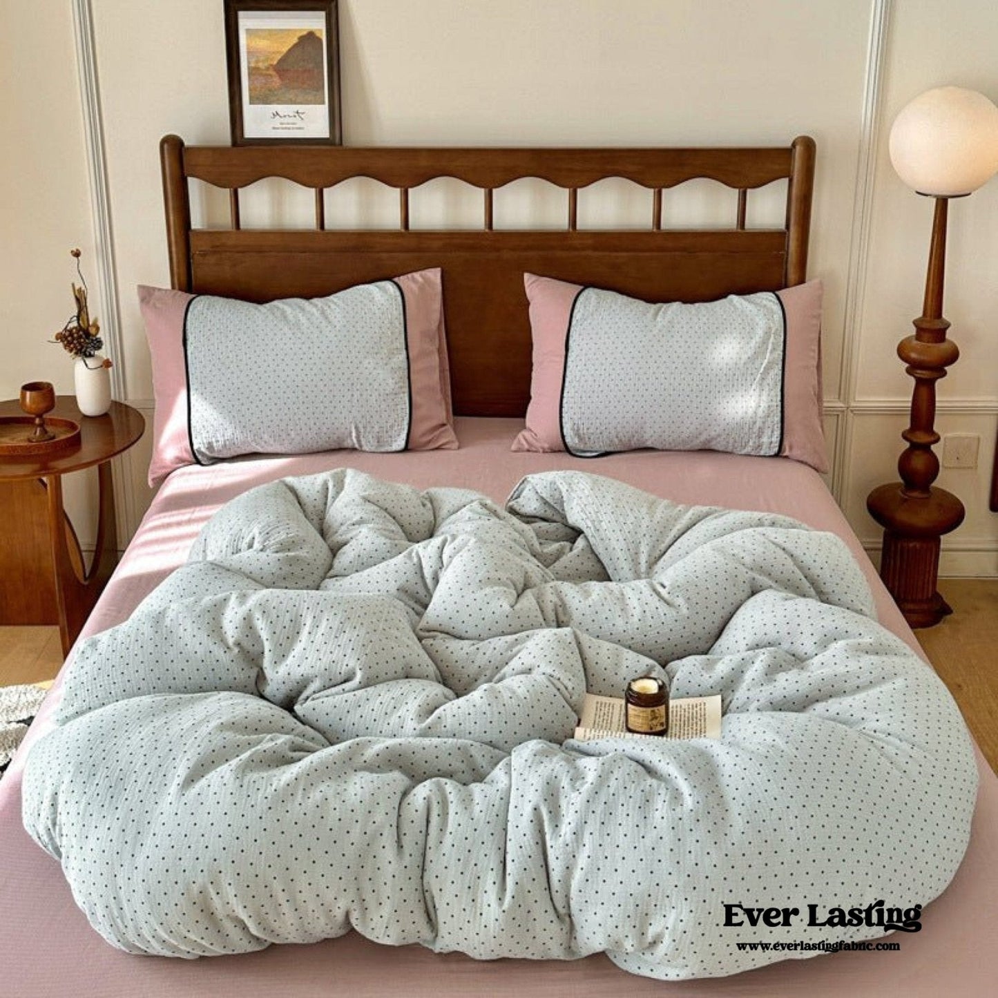 Camille French Polka Dot Bedding Set / Gray Dots