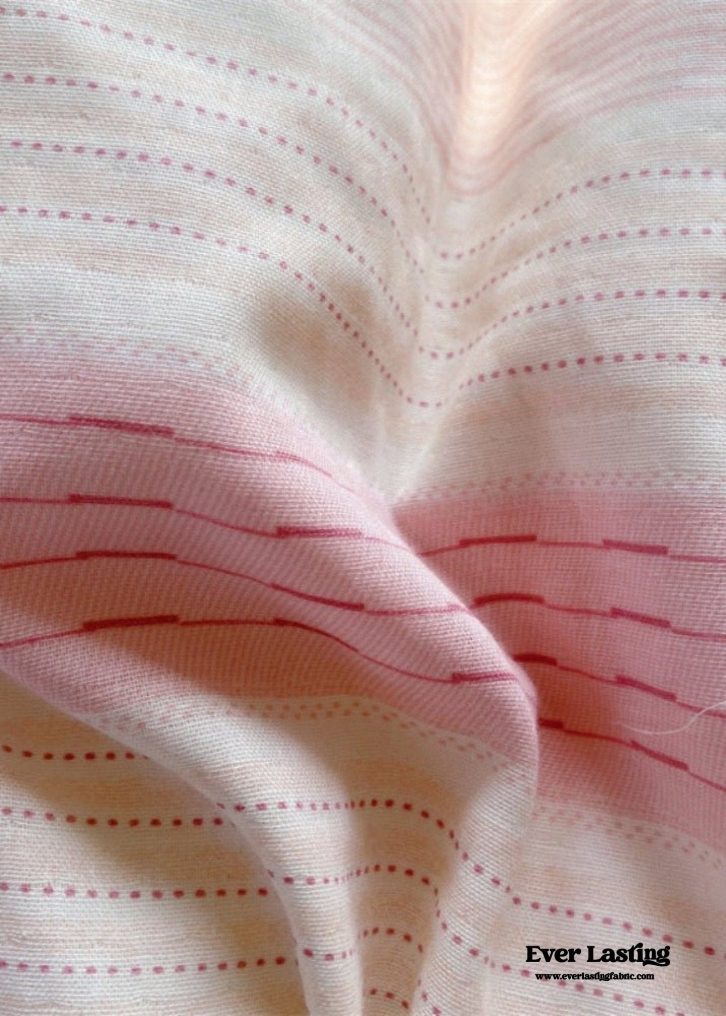 Cecilia Lace Ruffle Double Gauze Striped Bedding Set / Pink