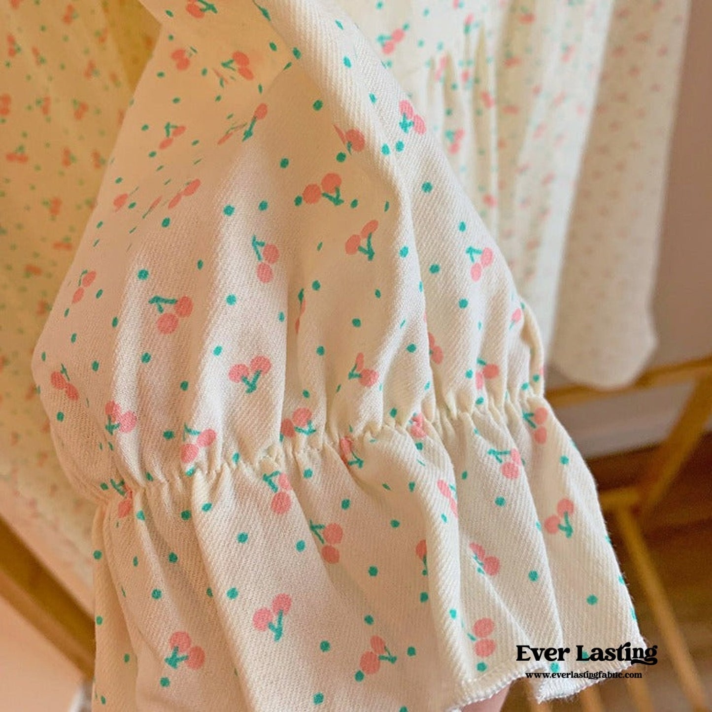 Cream Floral Quarter Sleeves & Long Pants Pajama Set