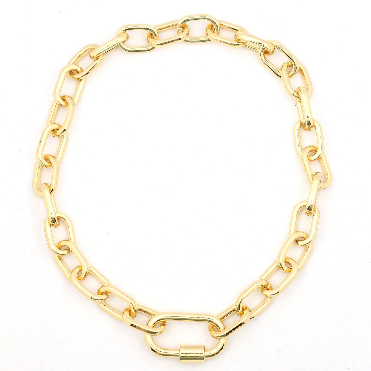 Luxe Link Enamel Chain Necklace, Gold