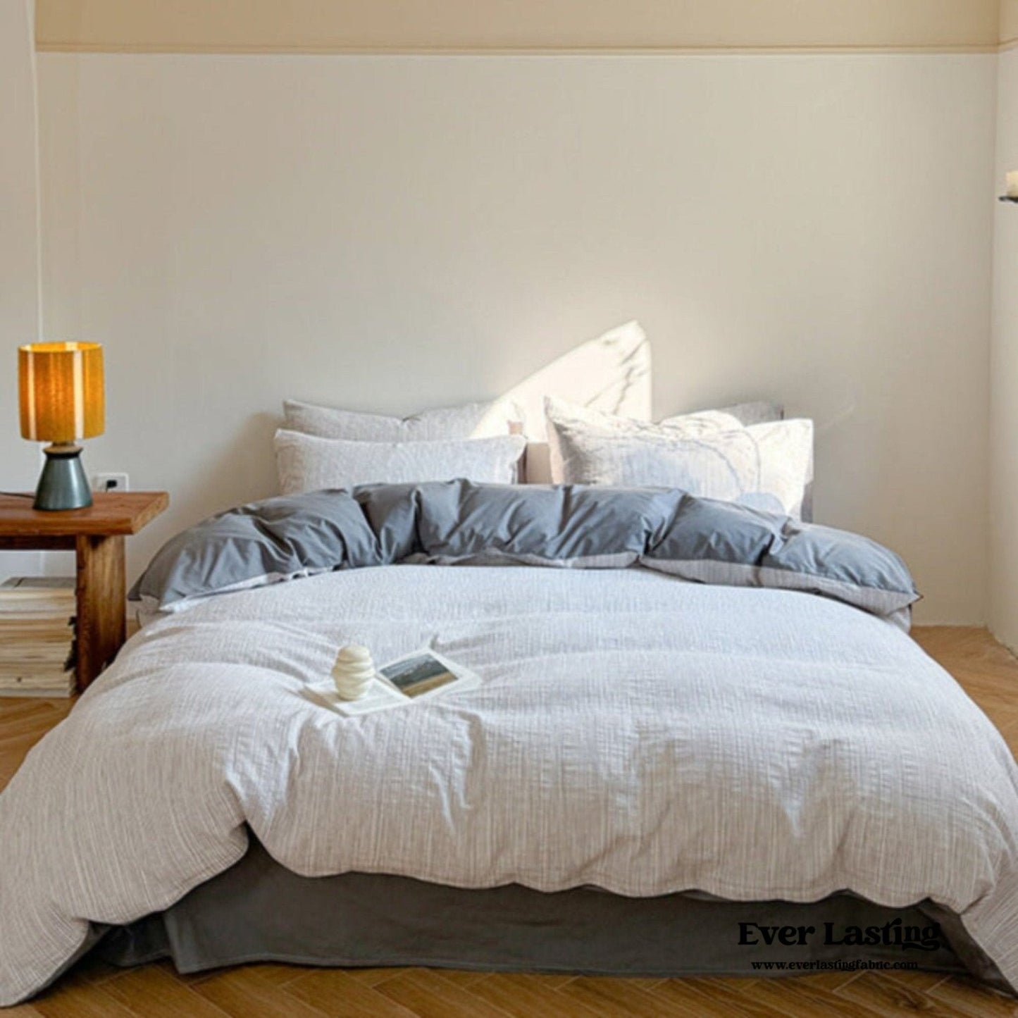 Emma Duo Striped Jacquard Bedding Set / Brown