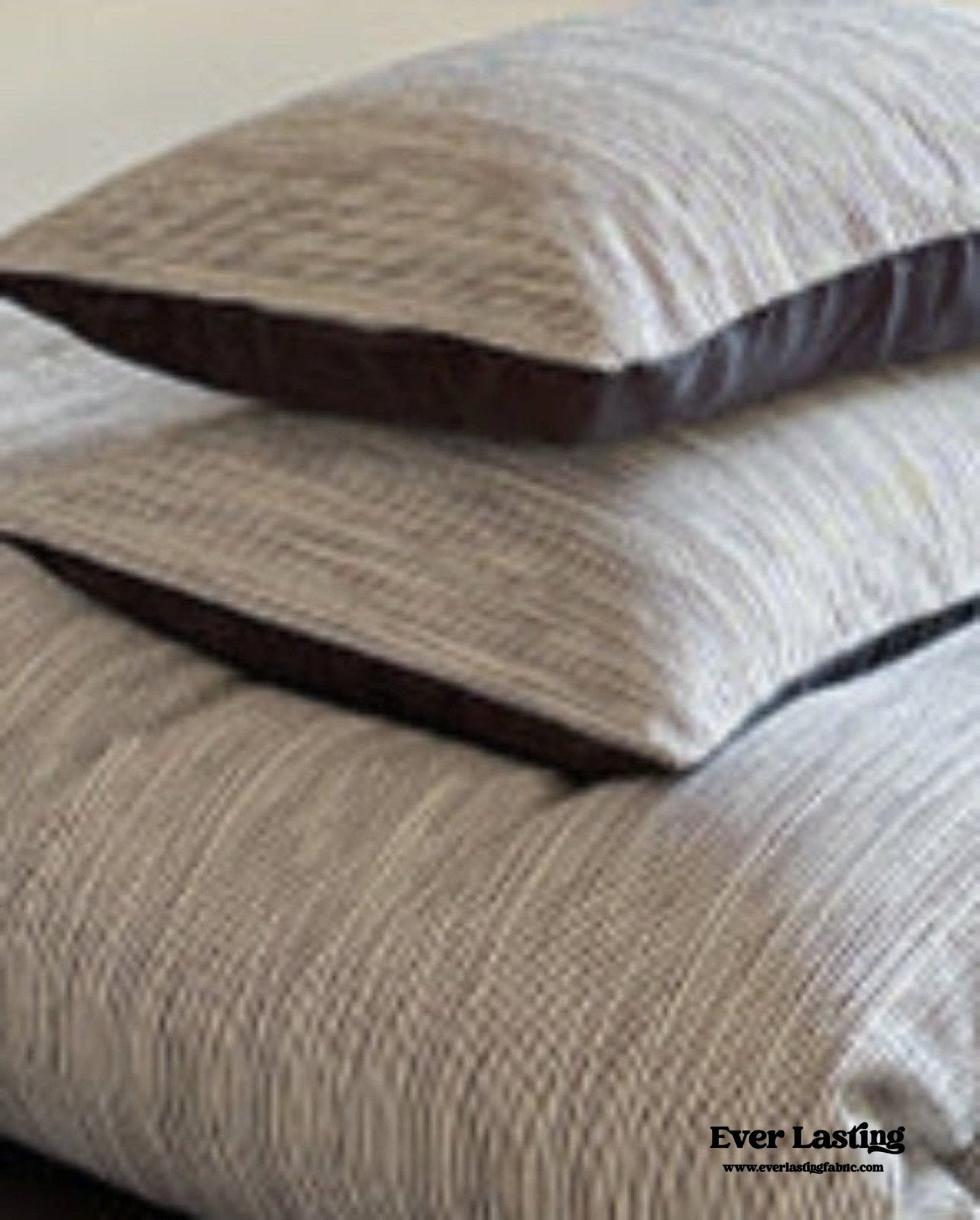 Emma Duo Striped Jacquard Bedding Set / Brown