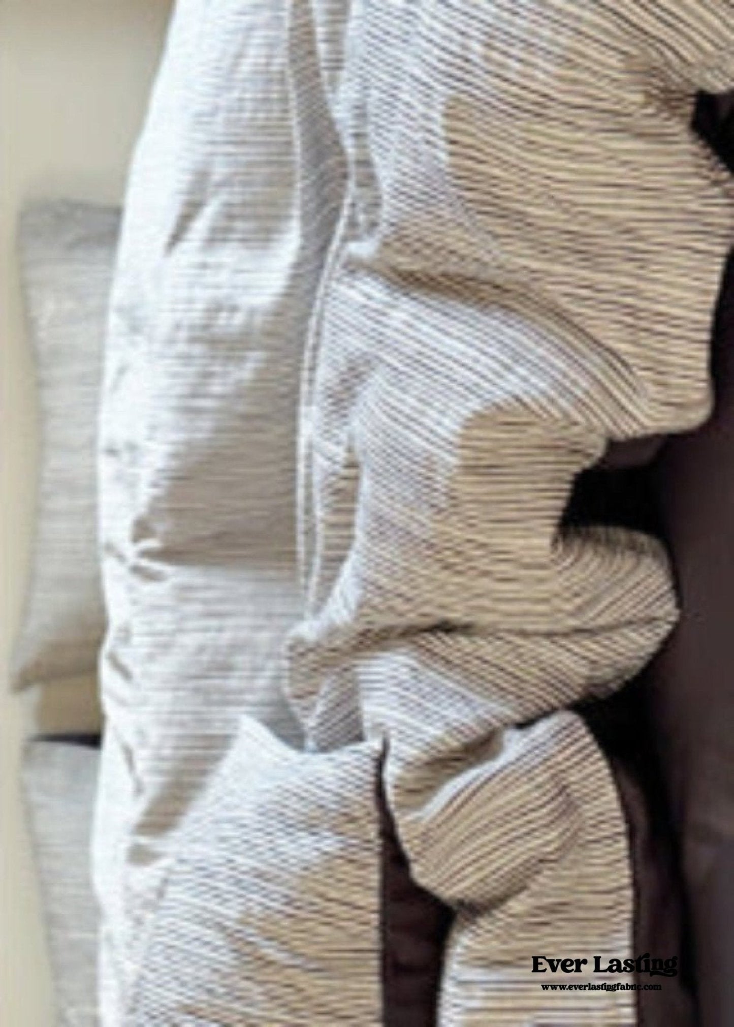Emma Duo Striped Jacquard Bedding Set / Cream