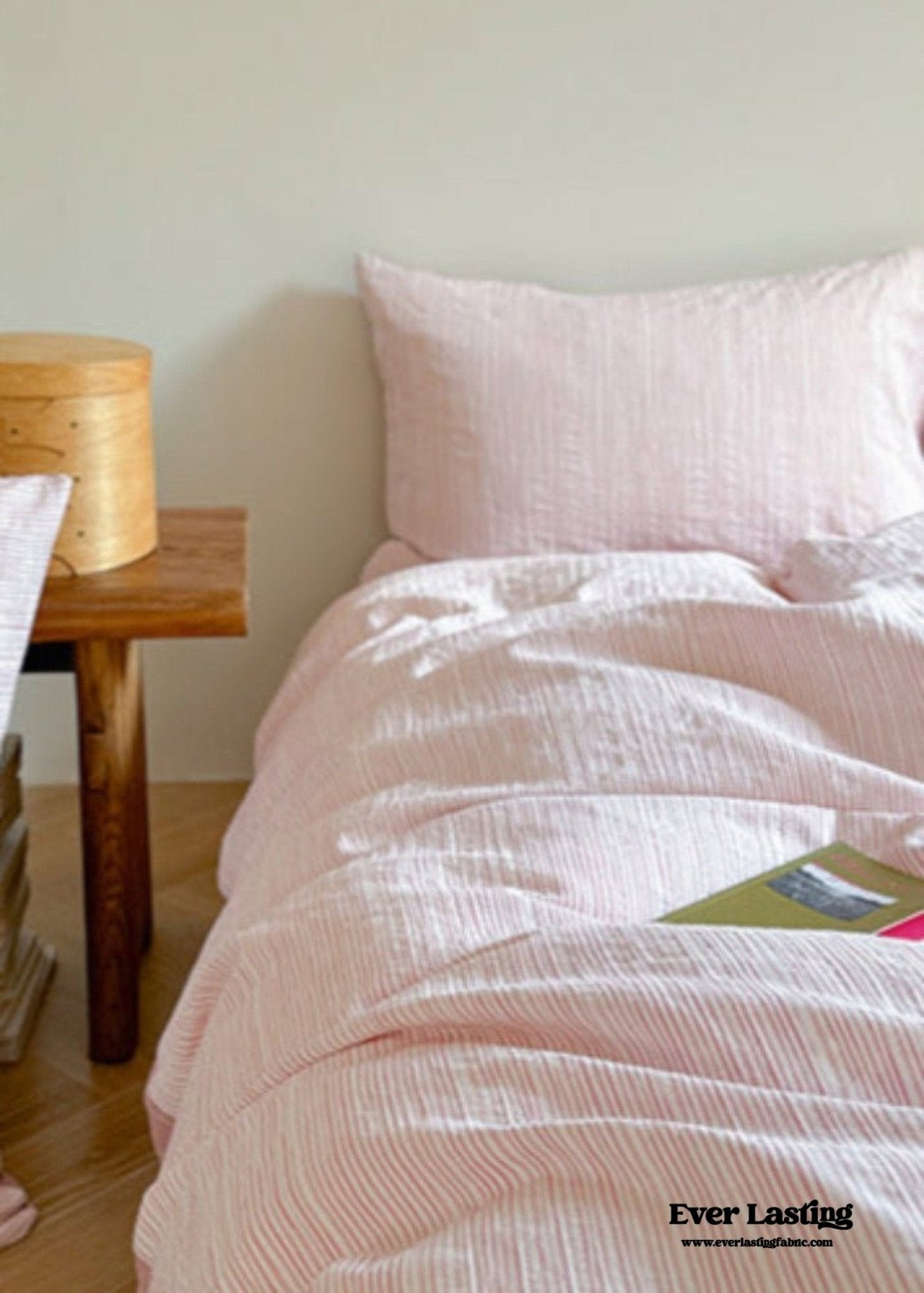 Emma Duo Striped Jacquard Bedding Set / Cream