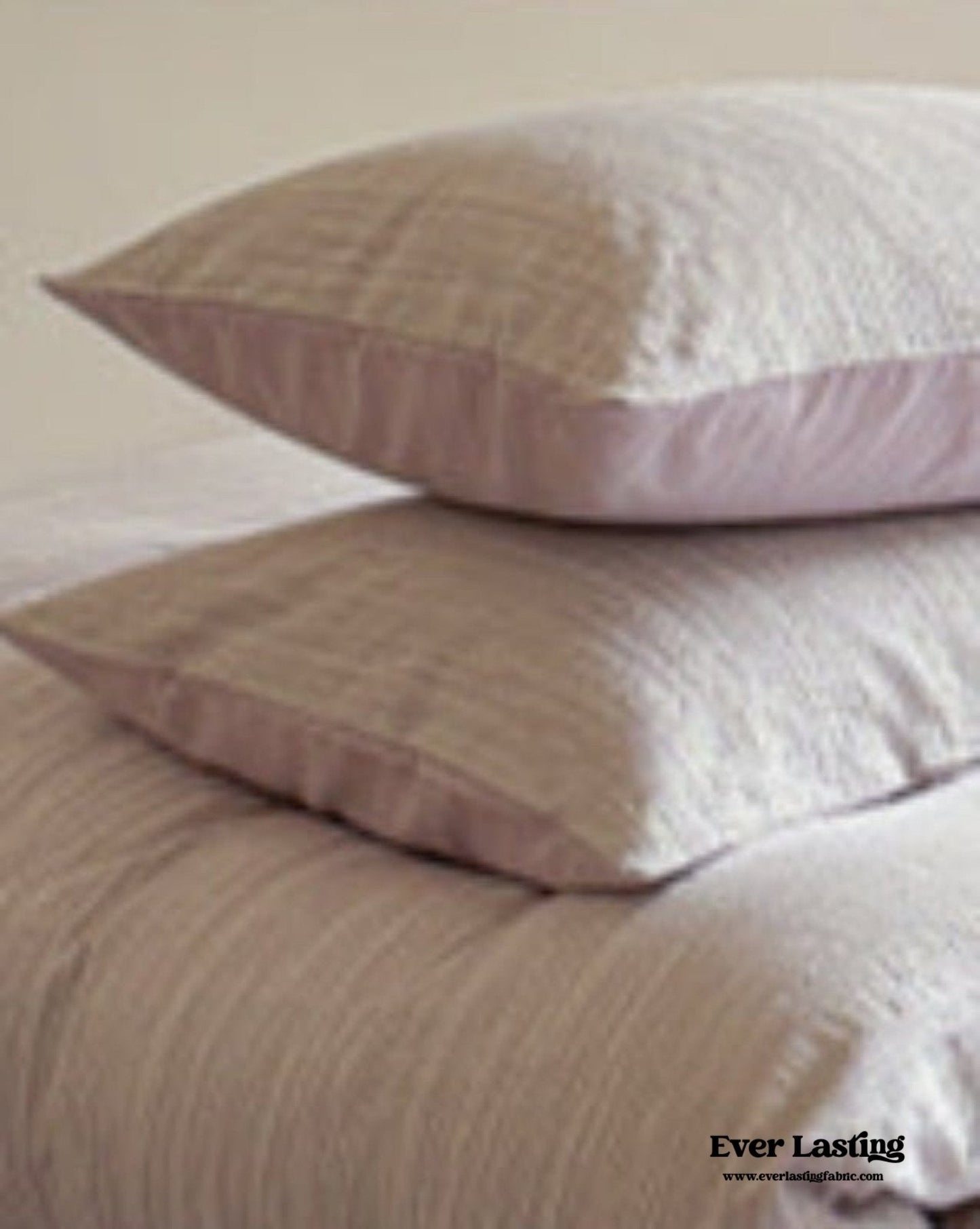 Emma Duo Striped Jacquard Bedding Set / Light Pink