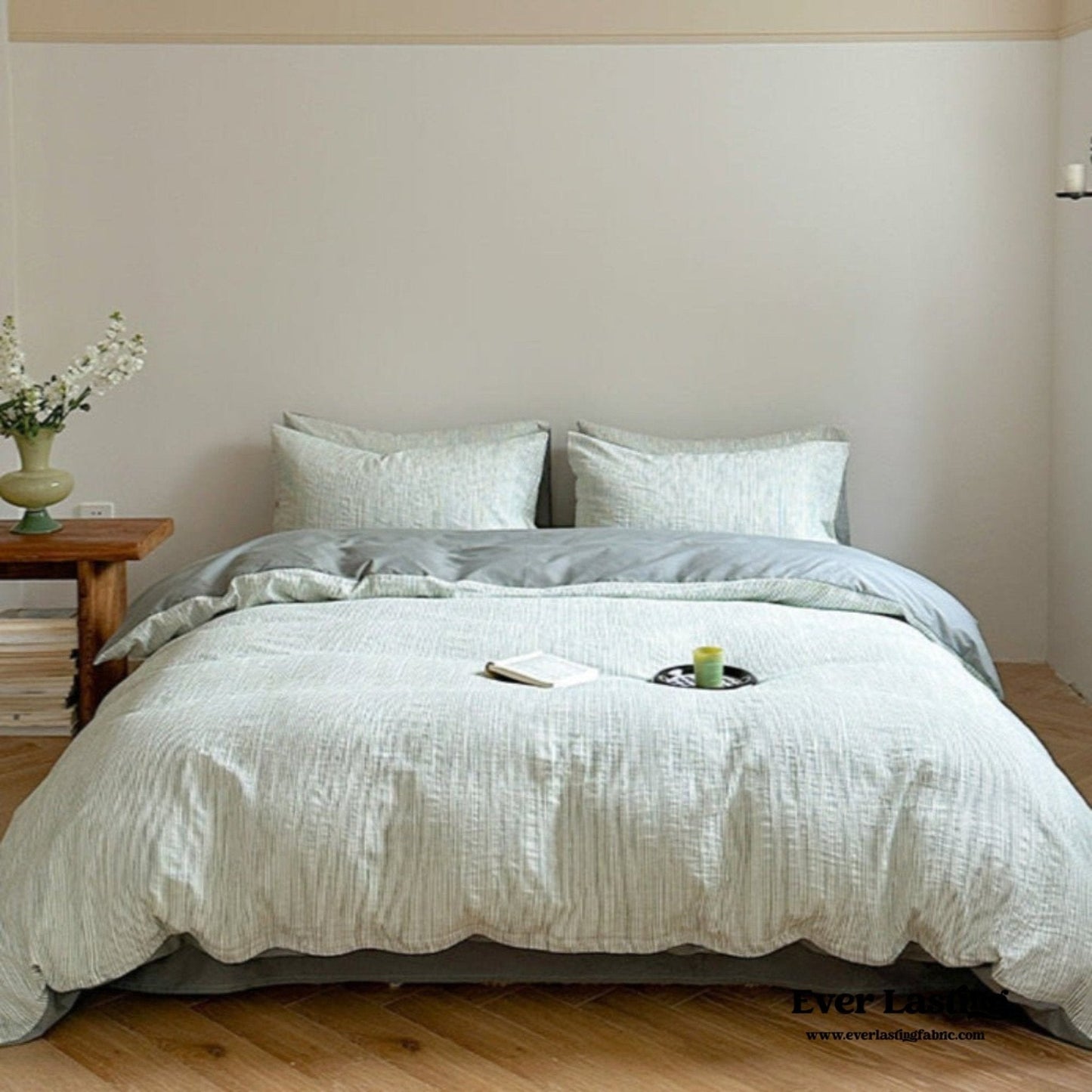 Emma Duo Striped Jacquard Bedding Set / Light Purple
