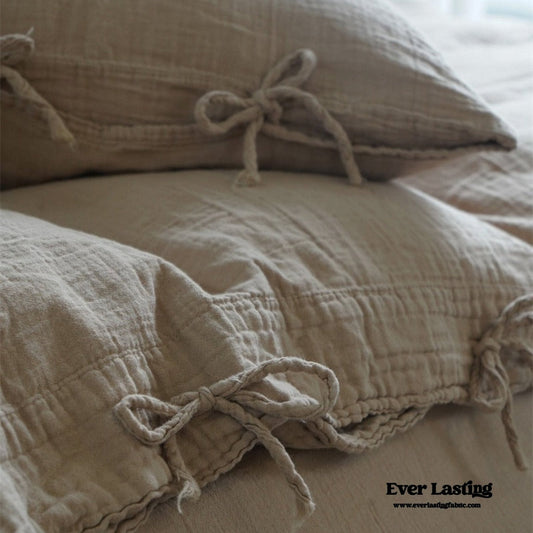 Evelyn Retro Double Gauze Bedding Set / Beige Brown
