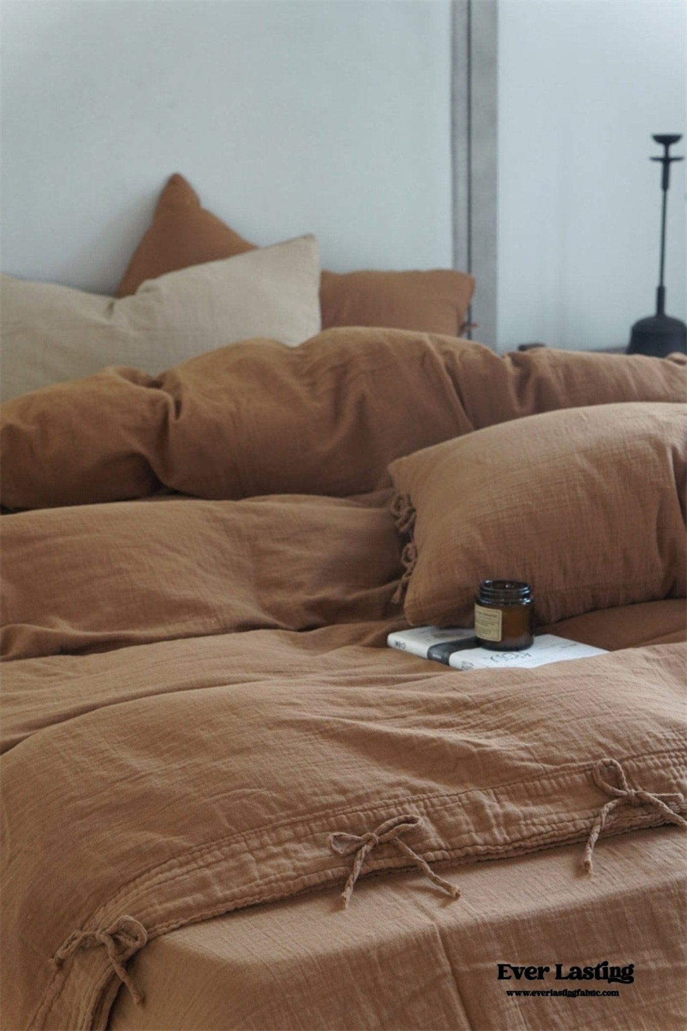 Evelyn Retro Double Gauze Bedding Set / Beige Brown