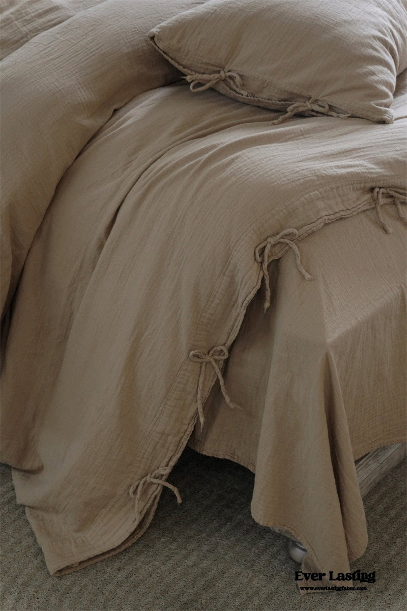 Evelyn Retro Double Gauze Bedding Set / Beige Brown