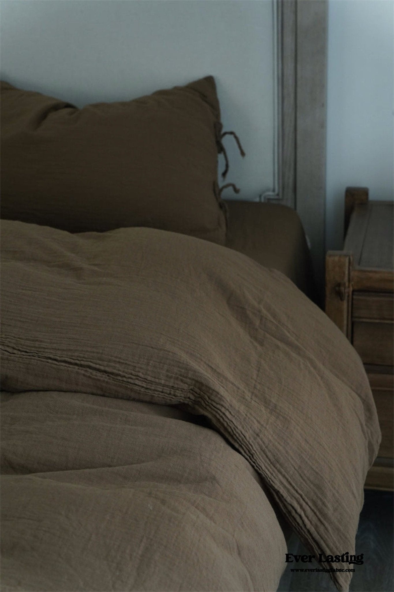 Evelyn Retro Double Gauze Bedding Set / Chestnut Brown