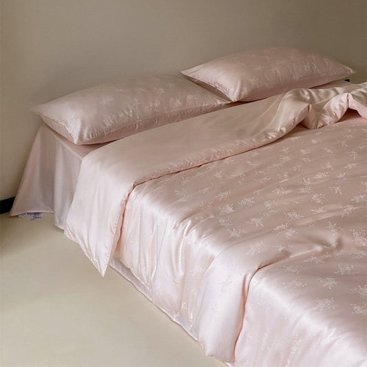 Grace Silky Floral Luxury Bedding Set / Pink