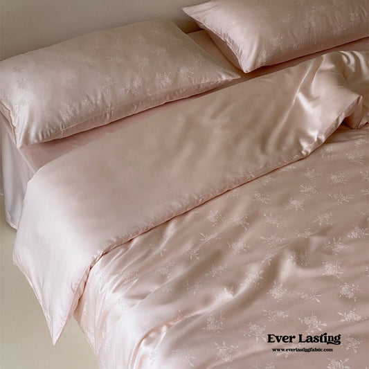 Grace Silky Floral Luxury Bedding Set / Pink