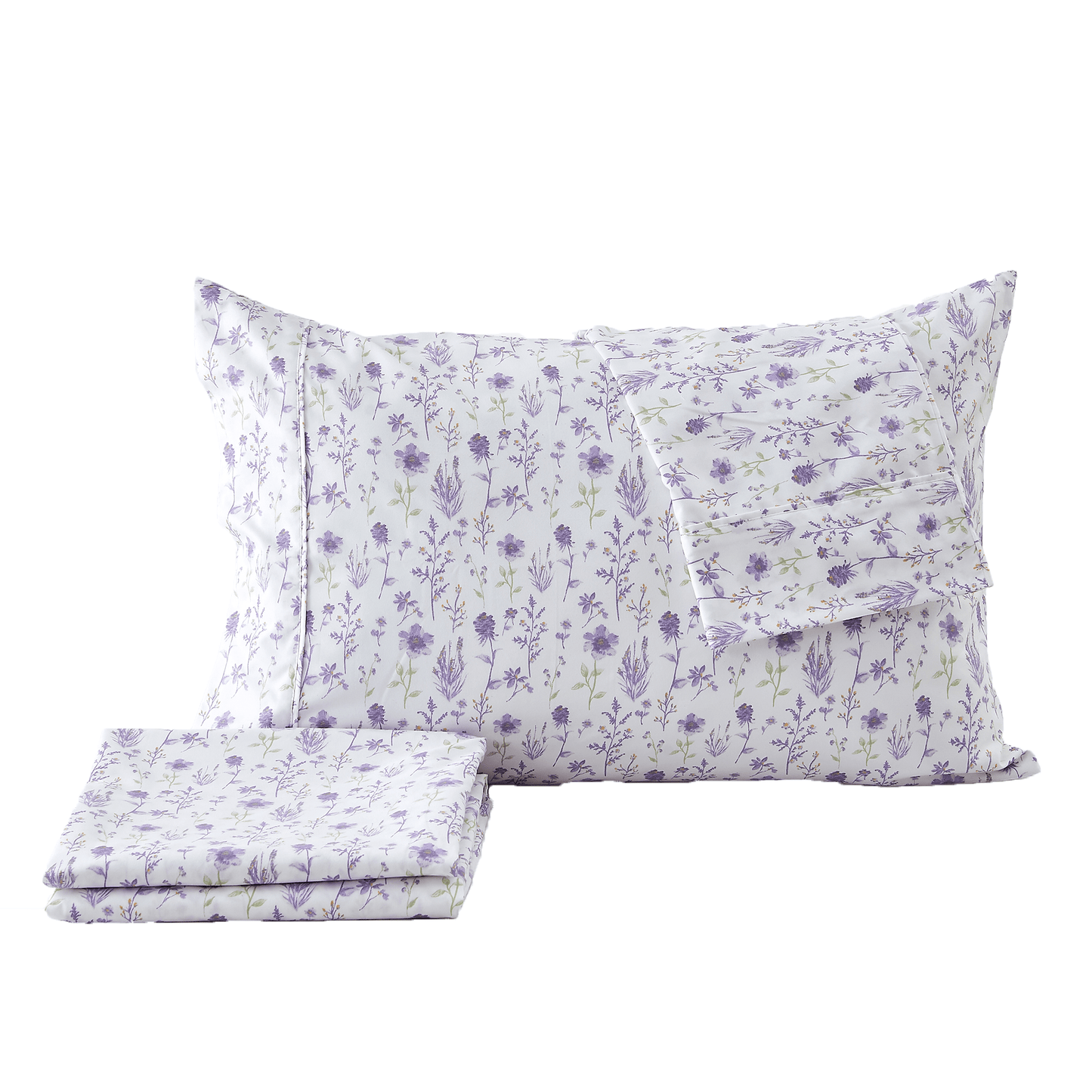 4 Piece Watercolor Floral Microfiber Sheet - Delia Collection