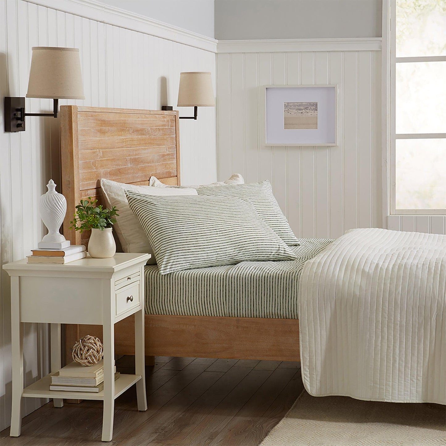 Striped Microfiber Sheet Set - Evette Collection