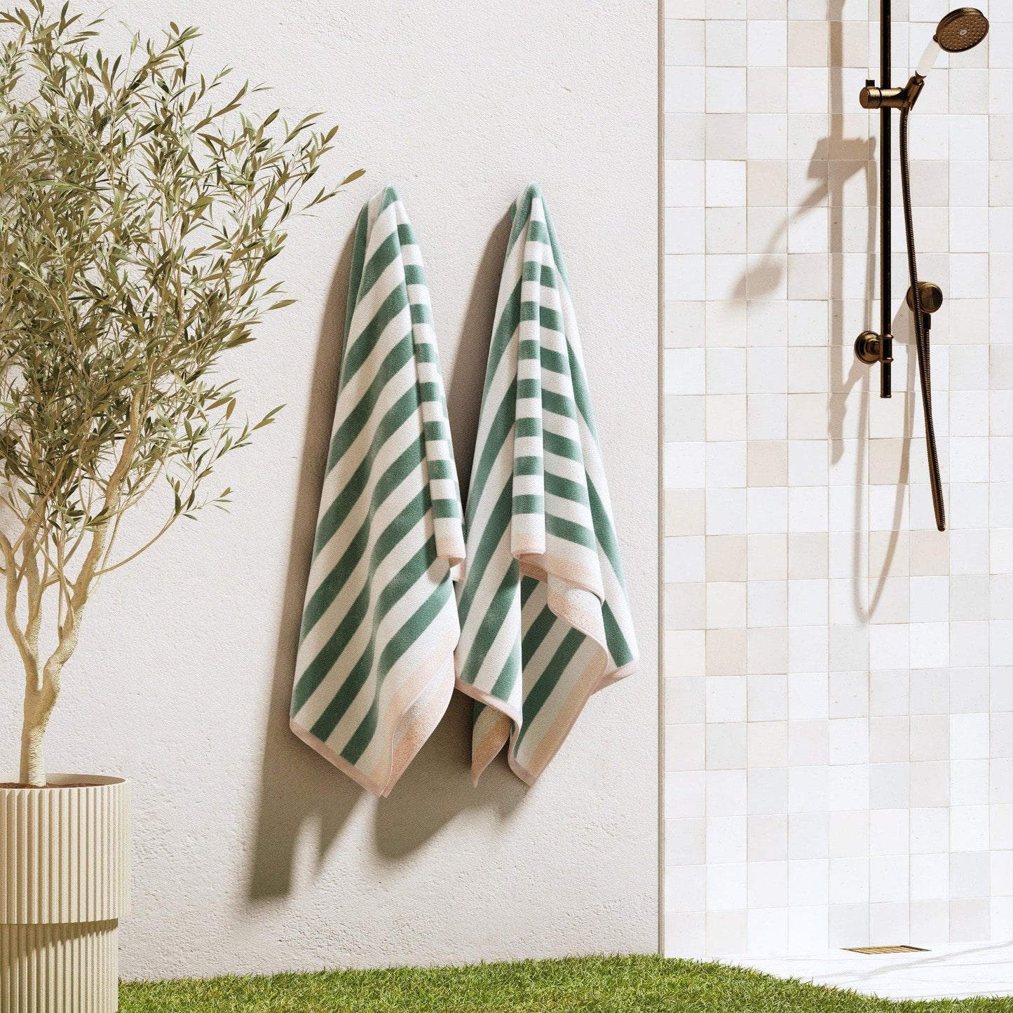 Oversized Striped Border Cabana Beach Towel - Santa Cruz