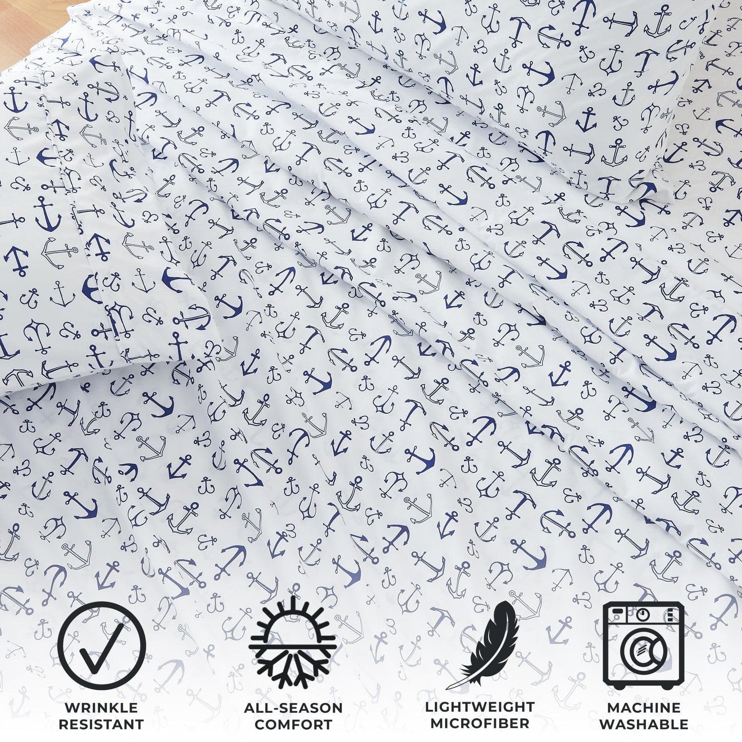 4-Piece Coastal Microfiber Sheet - Newport Collection