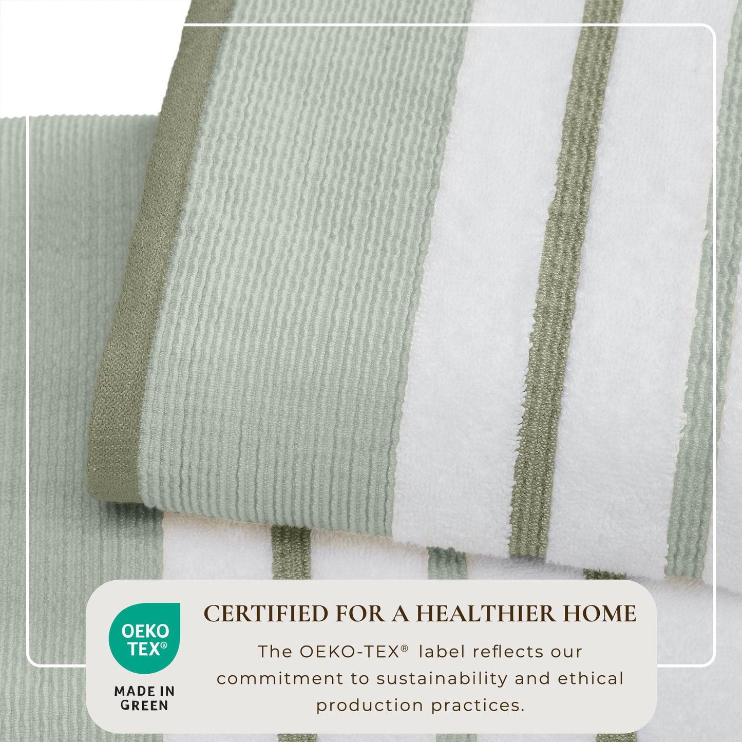 Decorative Cotton Stripe Bath Towel Set - Noelle Collection