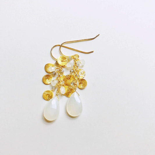The Aurora Earring - White Chalcedony