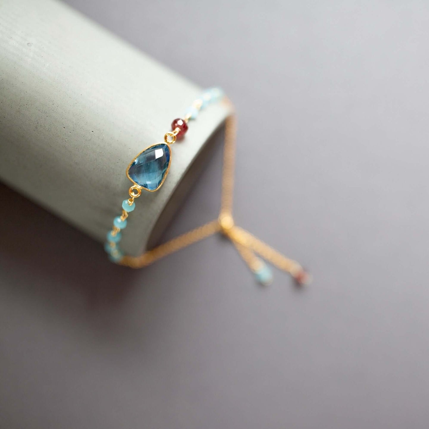 Green Amethyst Adjustable Gemstone Bracelet