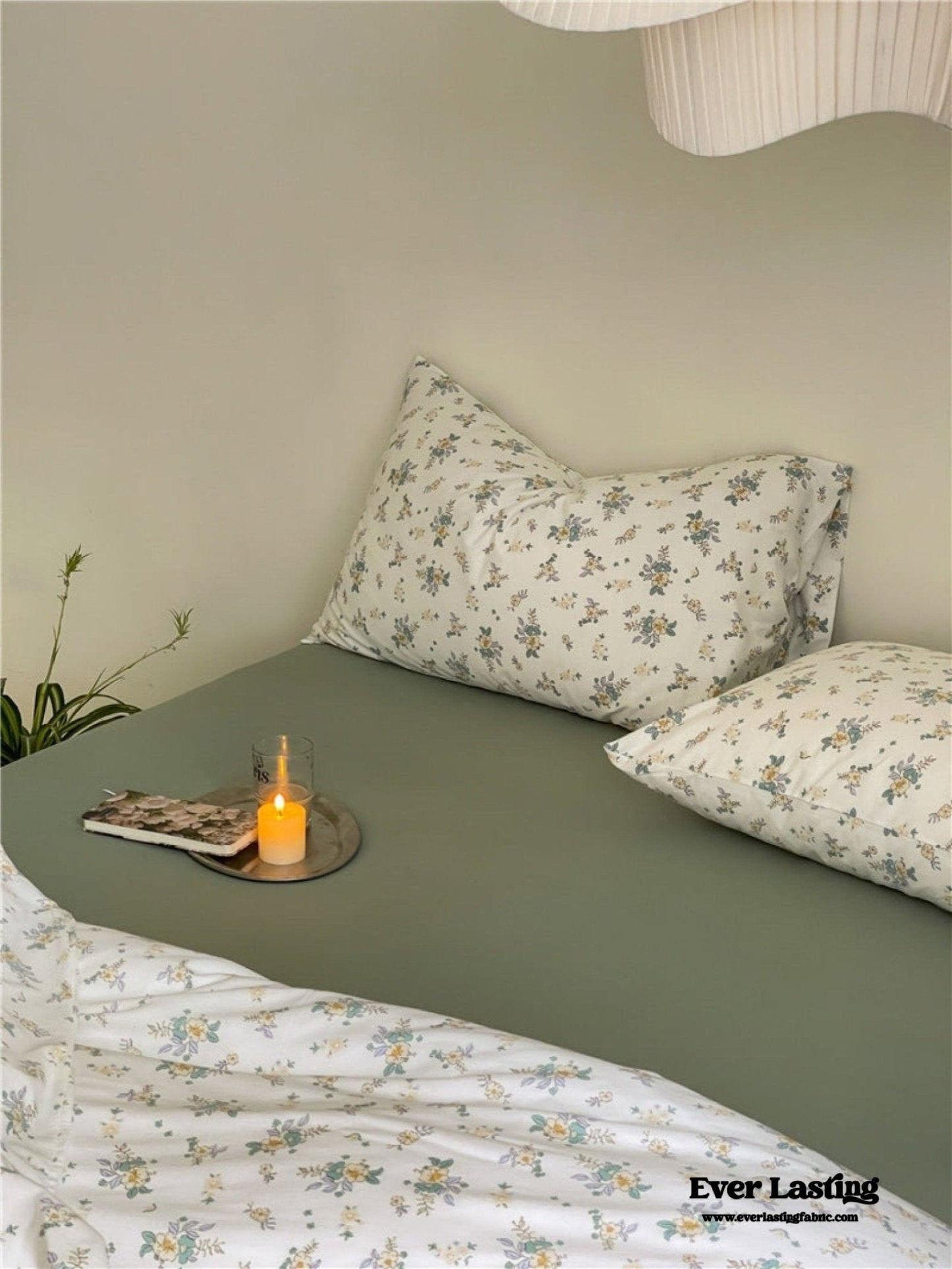 Jersey Knit Cotton Floral Bedding Set / Blueberry