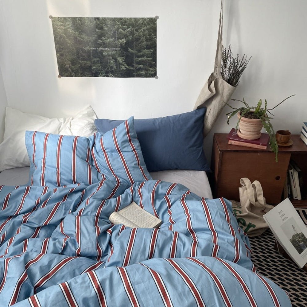Liam Striped Bedding Set / Green