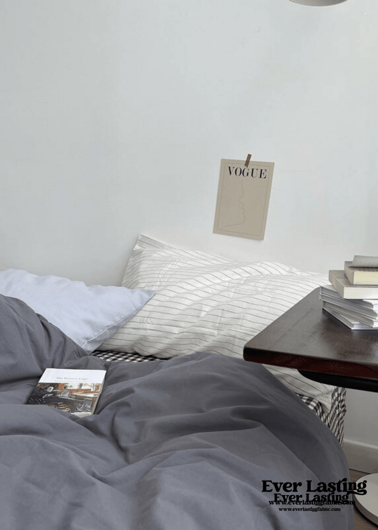 Minimal Mixed Gingham Bedding Set / Blue
