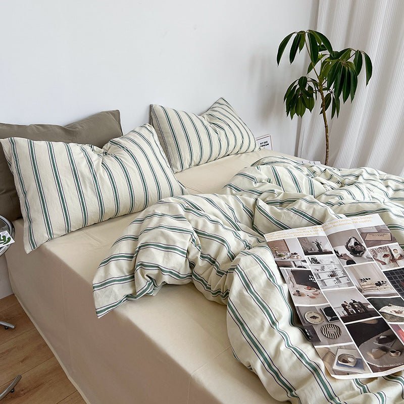 Minimal Stripe Bedding Set / Pink