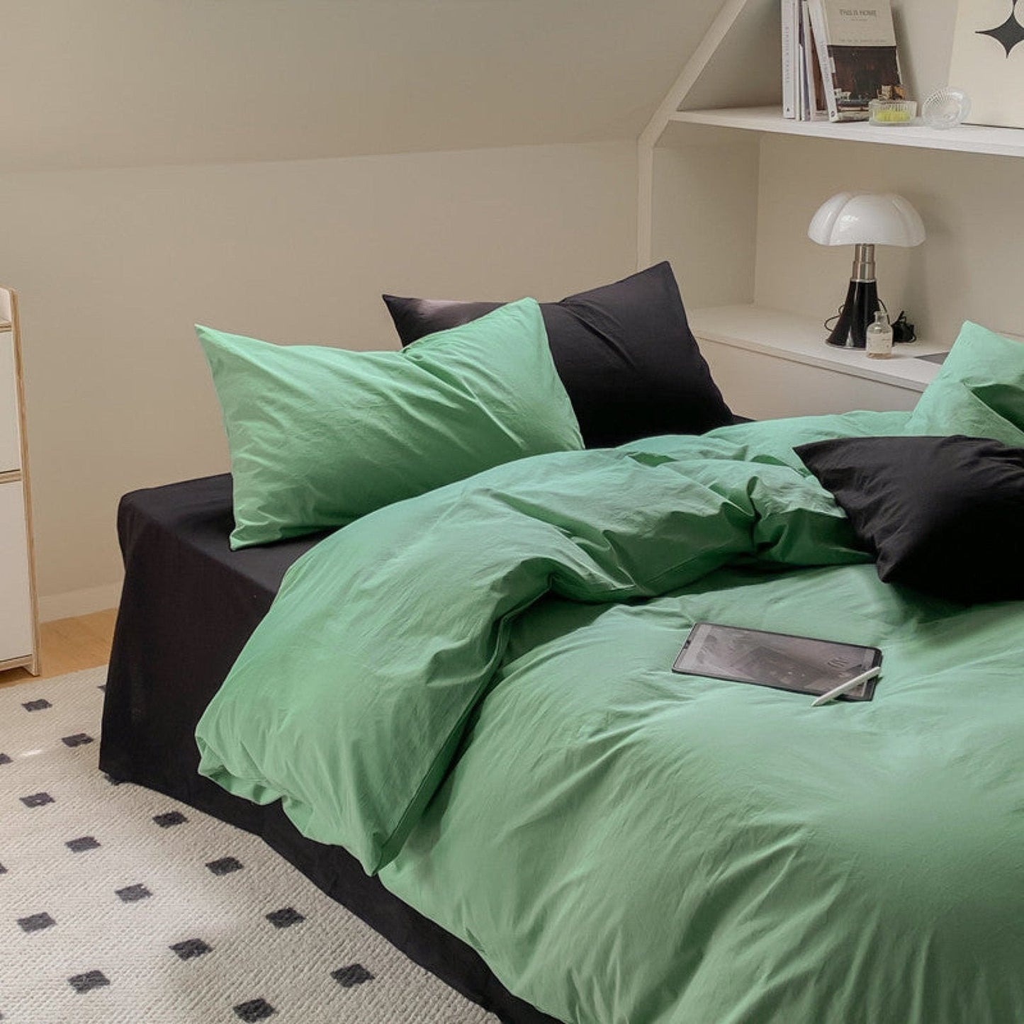 Mixed Color Maximalist Bedding Set / Purple + Black