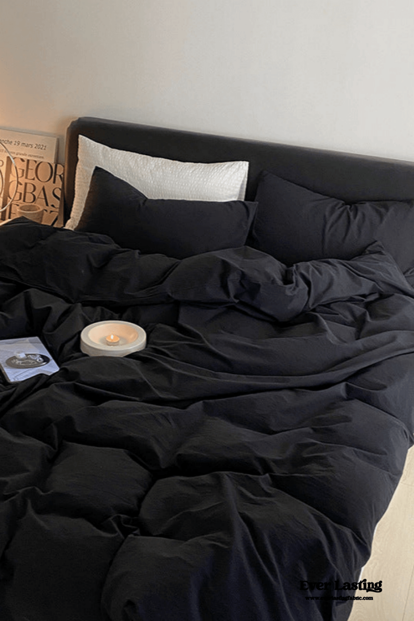 Modern Washed Cotton Bedding Set / Maple Red
