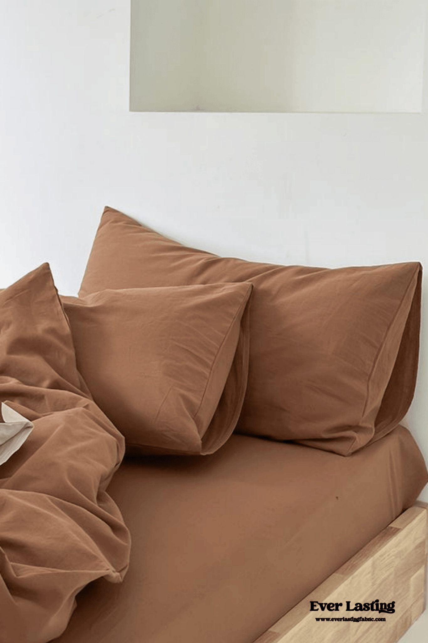 Modern Washed Cotton Bedding Set / Maple Red