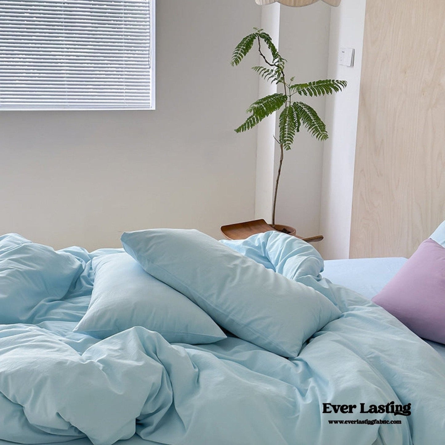 Modern Washed Cotton Bedding Set / Purple