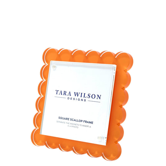 Orange Acrylic Square Scallop Frame