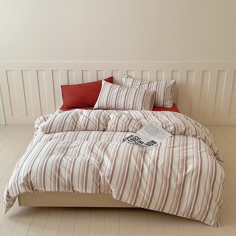 Parker Minimalist Striped Bedding Set / Blue