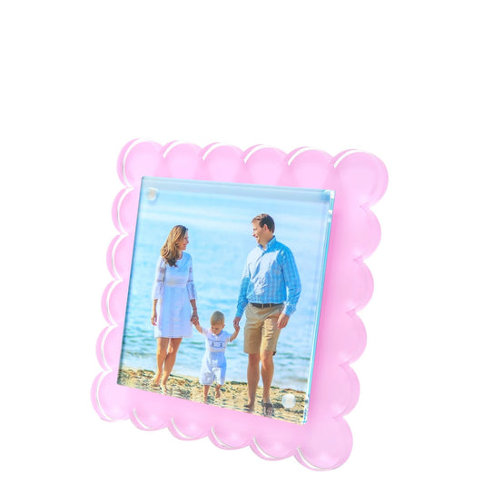 Pastel Pink Acrylic Square Scallop Frame