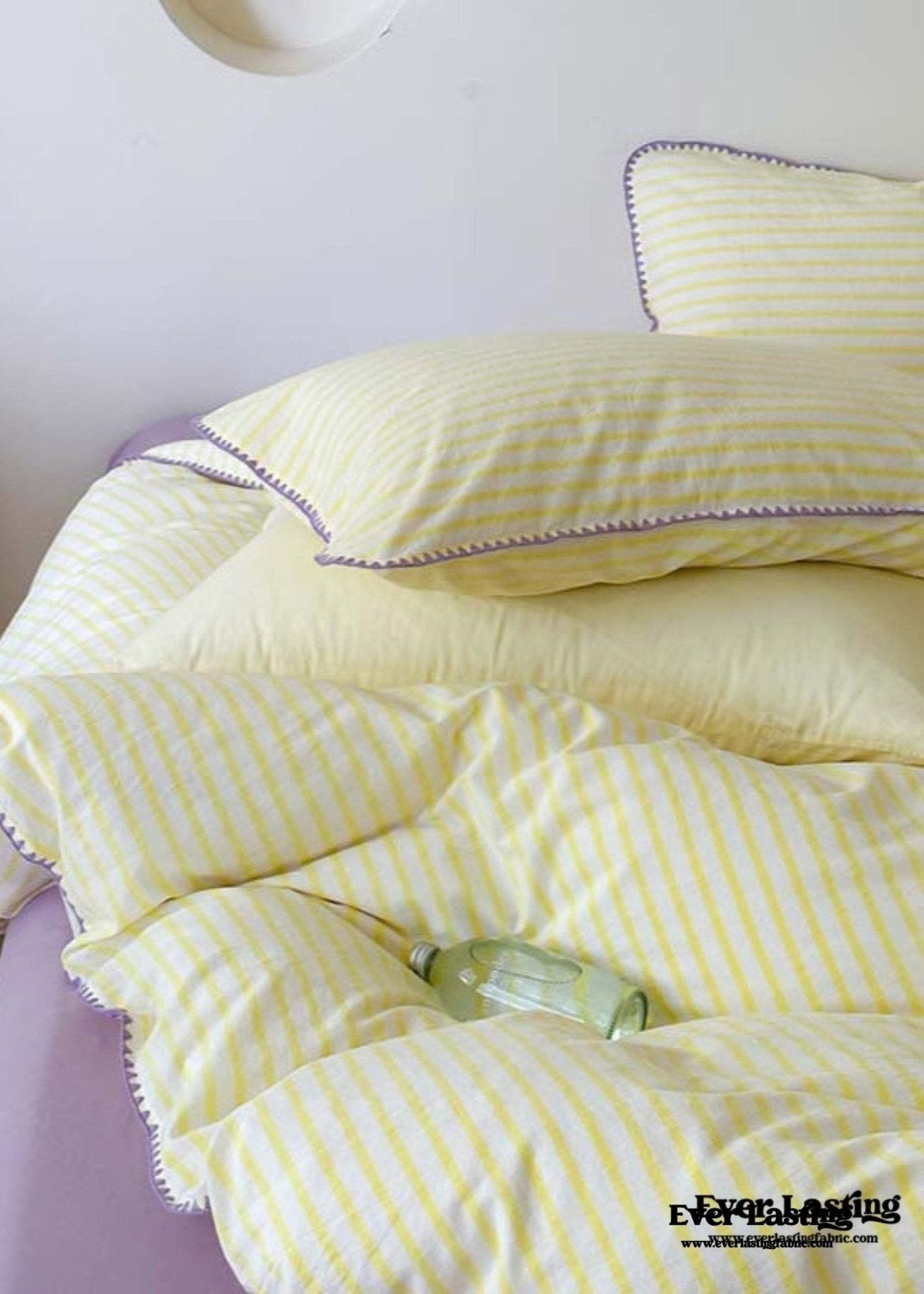 Pepper Candy Stripe Bedding Set / Light Green