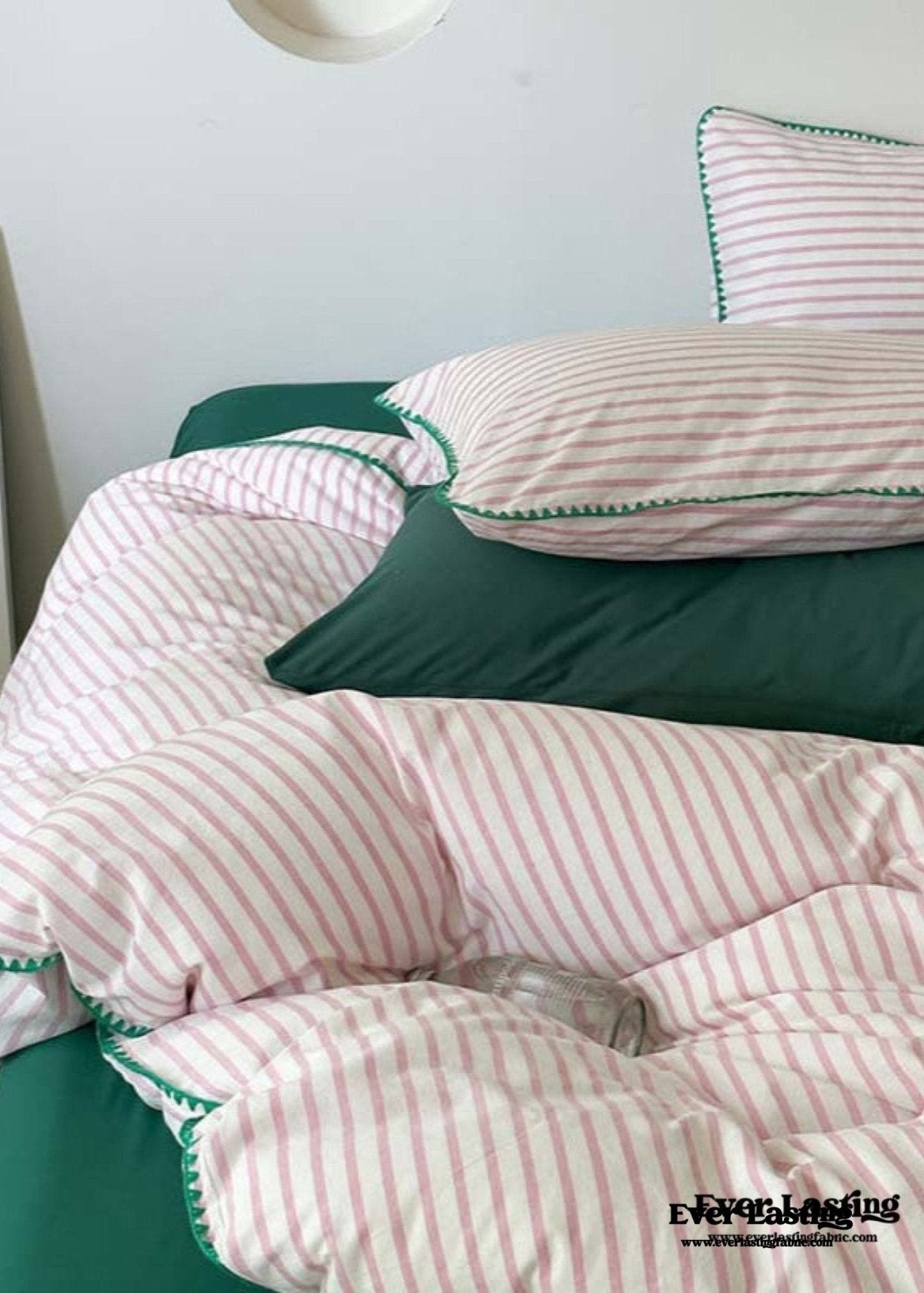Pepper Candy Stripe Bedding Set / Purple + Green
