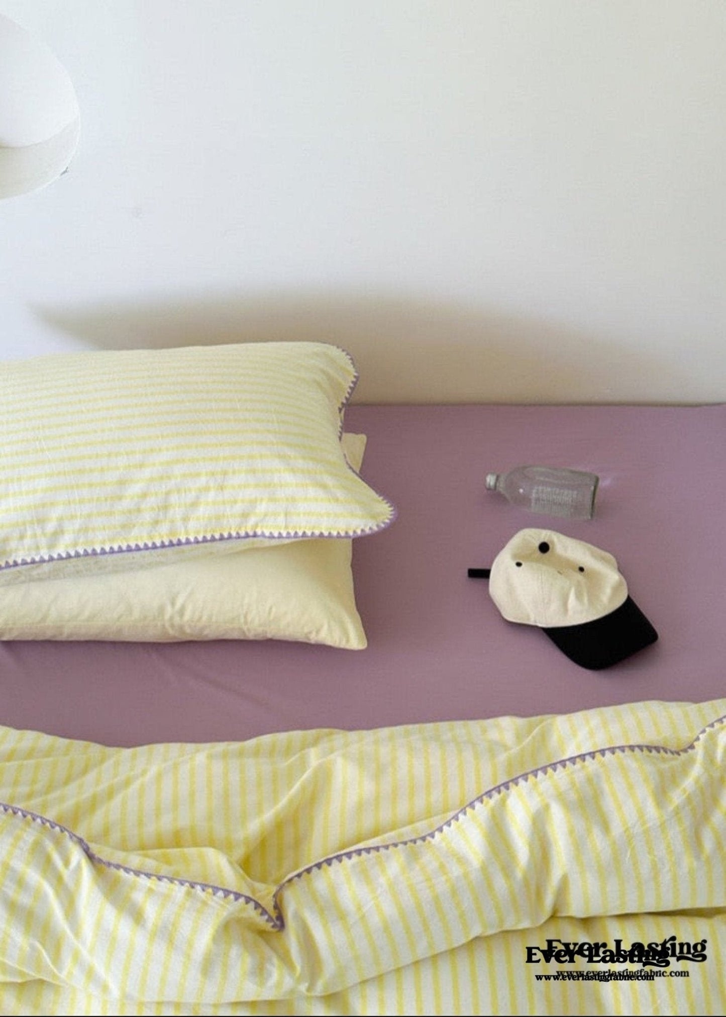 Pepper Candy Stripe Bedding Set / Purple + Green