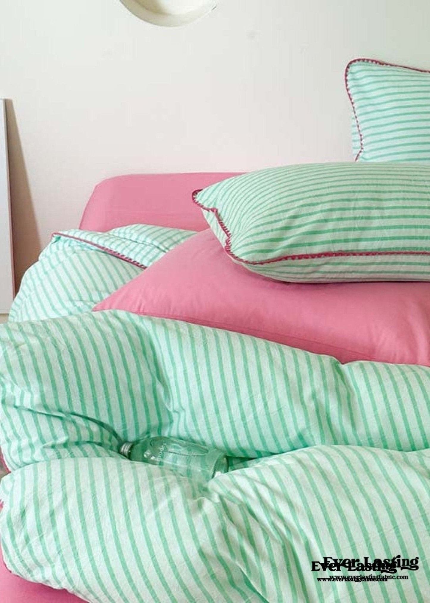 Pepper Candy Stripe Bedding Set / Purple + Green