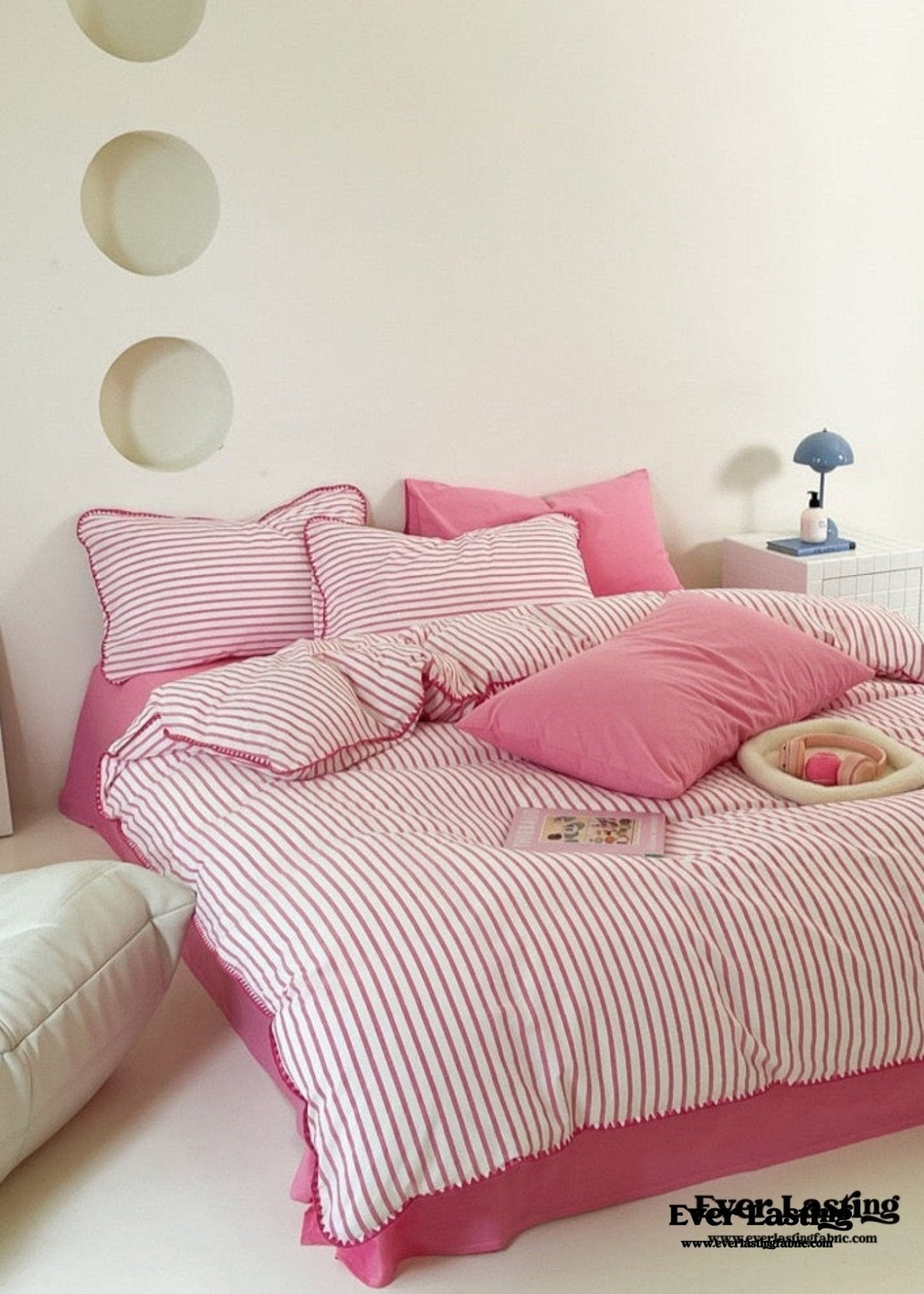 Pepper Candy Stripe Bedding Set / Purple + Green