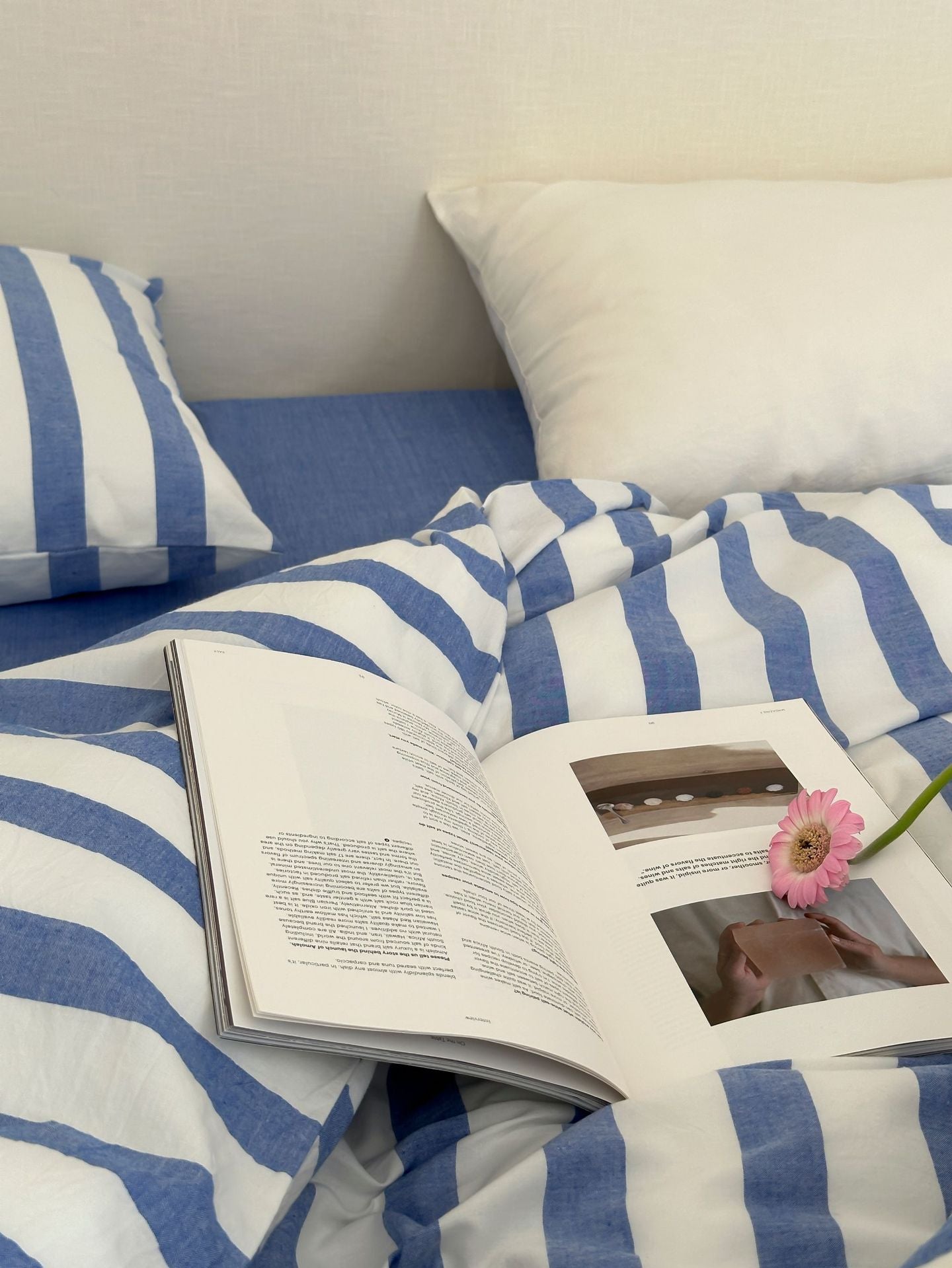 Refreshing Stripe Bedding Set / Forest Green